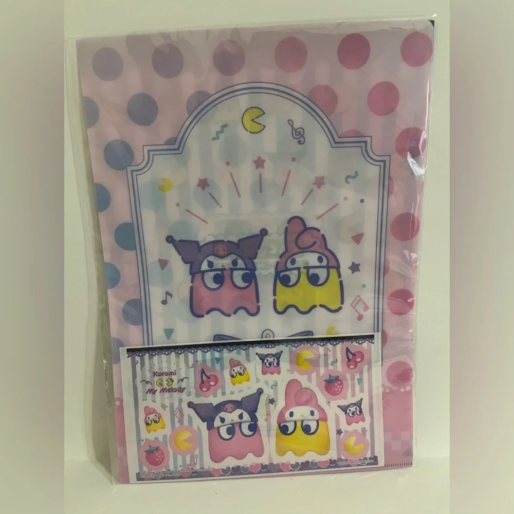 My Melody/Kuromi x Pacman Collaboration Kuji Folder Set w Big Sticker (2023)